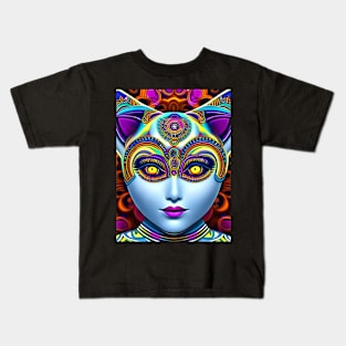 Catgirl DMTfied (20) - Trippy Psychedelic Art Kids T-Shirt